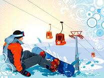 A Snowboarder Sitting On Snow Grief-Aleksey Vl B.-Framed Art Print