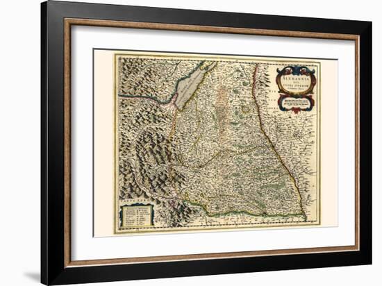 Alemannia Or Upper Swabia-Willem Janszoon Blaeu-Framed Art Print