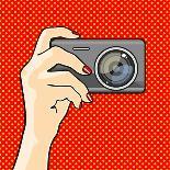 Illustration of a Hand Holding a Photo Camera (Raster Version)-Alena Kozlova-Art Print