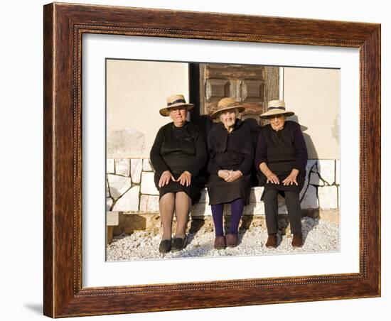 Alentejo, Estremoz, Three Elderly Portuguese Ladies Near in Alentejo Region, Portugal-Camilla Watson-Framed Photographic Print