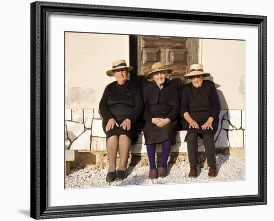 Alentejo, Estremoz, Three Elderly Portuguese Ladies Near in Alentejo Region, Portugal-Camilla Watson-Framed Photographic Print