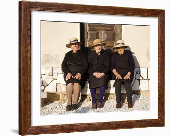 Alentejo, Estremoz, Three Elderly Portuguese Ladies Near in Alentejo Region, Portugal-Camilla Watson-Framed Photographic Print