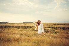 Beautiful Young Girl in the Spring Cloudy Day-Aleshyn_Andrei-Photographic Print
