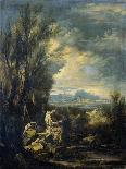 Landscape with a Carthusian Hermit, Perhaps Saint Bruno-Alessandro Magnasco-Art Print