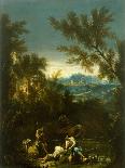 A Mountain Landscape with Pastoral Figures-Alessandro Magnasco-Framed Giclee Print