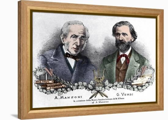 Alessandro Manzoni and Giuseppe Verdi on the occasion of the Messa da Requiem-Italian School-Framed Premier Image Canvas