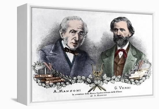 Alessandro Manzoni and Giuseppe Verdi on the occasion of the Messa da Requiem-Italian School-Framed Premier Image Canvas