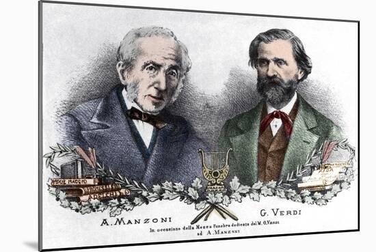 Alessandro Manzoni and Giuseppe Verdi on the occasion of the Messa da Requiem-Italian School-Mounted Giclee Print