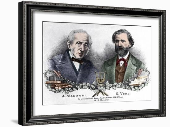 Alessandro Manzoni and Giuseppe Verdi on the occasion of the Messa da Requiem-Italian School-Framed Giclee Print