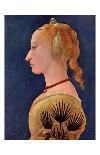 Portrait einer Dame in Gelb-Alesso Baldovinetti-Framed Art Print