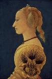 Portrait einer Dame in Gelb-Alesso Baldovinetti-Art Print