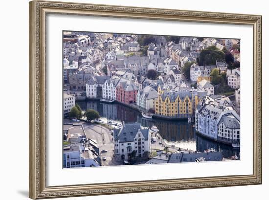 Ålesund, Møre Og Romsdal County, Norway: The Citiy Center Viewed From The Aksla Viewpoint-Axel Brunst-Framed Photographic Print