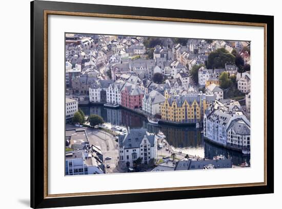 Ålesund, Møre Og Romsdal County, Norway: The Citiy Center Viewed From The Aksla Viewpoint-Axel Brunst-Framed Photographic Print