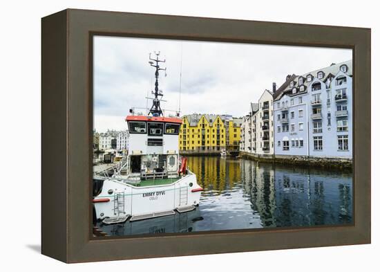 Alesund, Noted for its Art Nouveau Achitecture, Norway, Scandinavia, Europe-Amanda Hall-Framed Premier Image Canvas