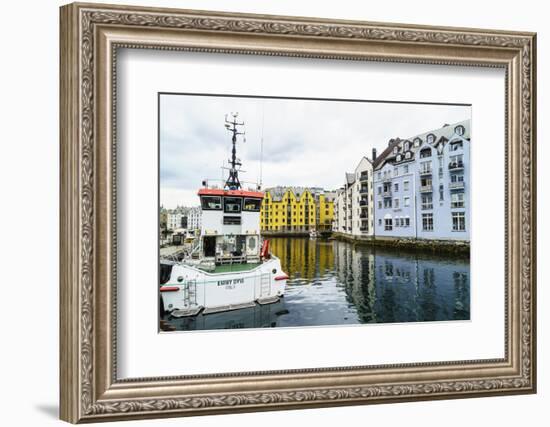 Alesund, Noted for its Art Nouveau Achitecture, Norway, Scandinavia, Europe-Amanda Hall-Framed Photographic Print