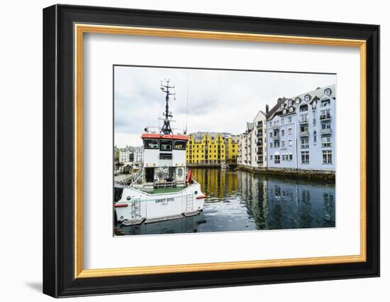 Alesund, Noted for its Art Nouveau Achitecture, Norway, Scandinavia, Europe-Amanda Hall-Framed Photographic Print