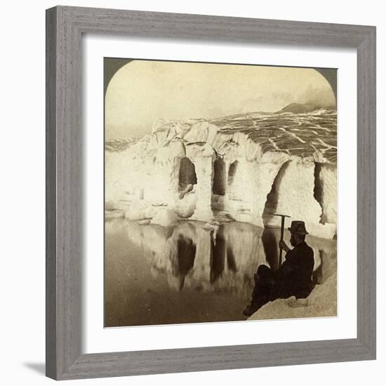 Aletsch Glacier and Marjelen Lake, Switzerland-Underwood & Underwood-Framed Photographic Print