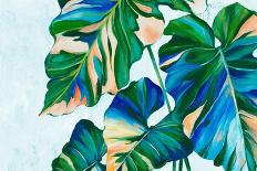 Blue Tropical Leaves I-Alex Black-Art Print
