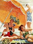 "Card Game at the Beach," Saturday Evening Post Cover, August 28, 1943-Alex Ross-Giclee Print