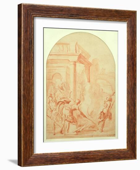 Alexander and Thais on their Drunken Rampage through Persepolis-Vittorio Maria Bigari-Framed Giclee Print