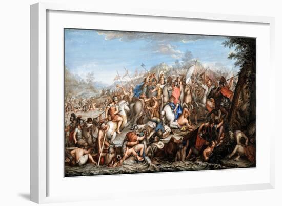 Alexander Crossing the River Granicus-Charles Le Brun-Framed Giclee Print