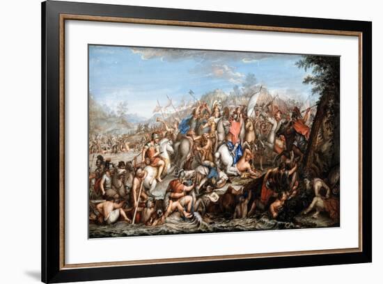 Alexander Crossing the River Granicus-Charles Le Brun-Framed Giclee Print