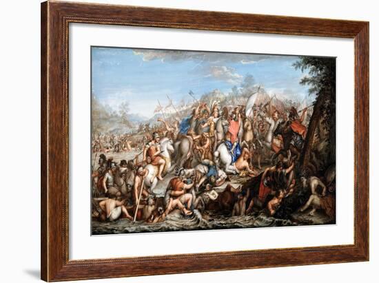 Alexander Crossing the River Granicus-Charles Le Brun-Framed Giclee Print