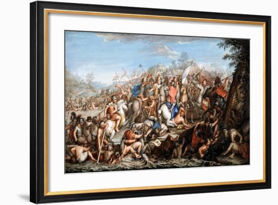 Alexander Crossing the River Granicus-Charles Le Brun-Framed Giclee Print