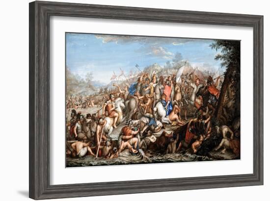 Alexander Crossing the River Granicus-Charles Le Brun-Framed Giclee Print