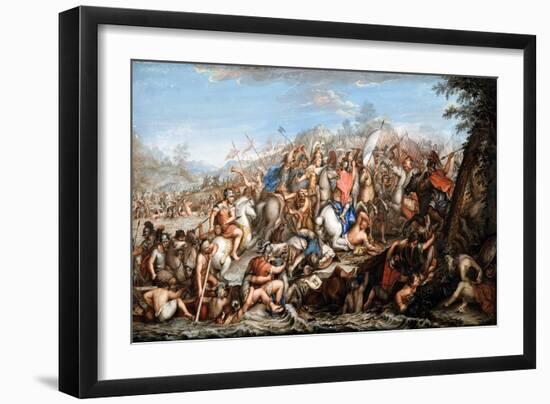 Alexander Crossing the River Granicus-Charles Le Brun-Framed Giclee Print