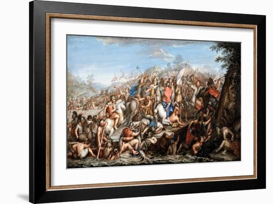 Alexander Crossing the River Granicus-Charles Le Brun-Framed Giclee Print