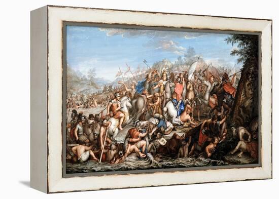 Alexander Crossing the River Granicus-Charles Le Brun-Framed Premier Image Canvas