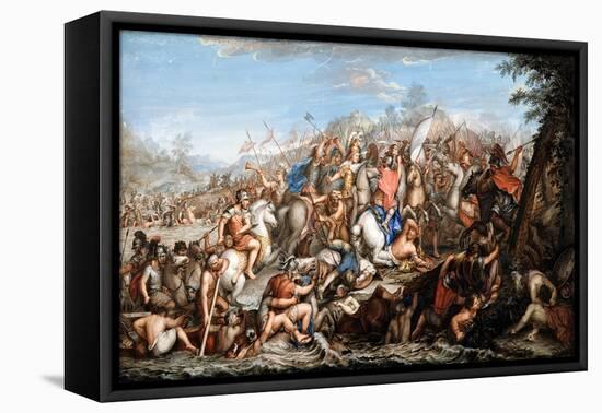 Alexander Crossing the River Granicus-Charles Le Brun-Framed Premier Image Canvas