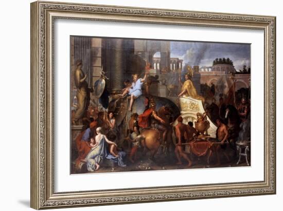 Alexander Entering Babylon (The Triumph of Alexander the Grea)-Charles Le Brun-Framed Giclee Print