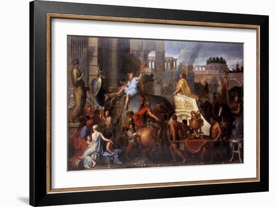 Alexander Entering Babylon (The Triumph of Alexander the Grea)-Charles Le Brun-Framed Giclee Print