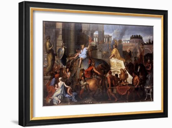 Alexander Entering Babylon (The Triumph of Alexander the Grea)-Charles Le Brun-Framed Giclee Print