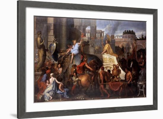 Alexander Entering Babylon (The Triumph of Alexander the Grea)-Charles Le Brun-Framed Giclee Print