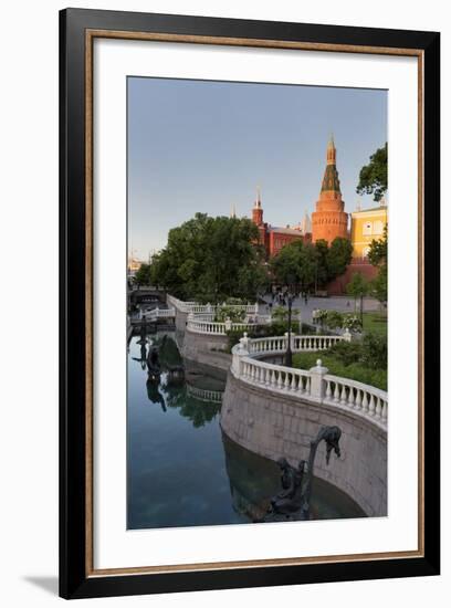 Alexander Gardens and the Kremlin, Moscow, Russia, Europe-Martin Child-Framed Photographic Print