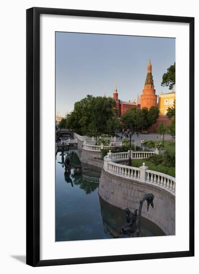 Alexander Gardens and the Kremlin, Moscow, Russia, Europe-Martin Child-Framed Photographic Print