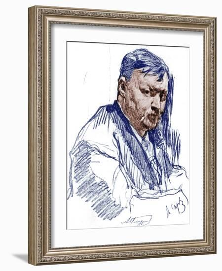 Alexander GLAZUNOV by Serov-Valentin Aleksandrovich Serov-Framed Giclee Print