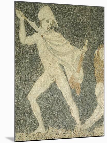Alexander Great and Hephaestion During Lion Hunt, Ca 320 BC, Mosaic from Peristyle House 1-null-Mounted Giclee Print
