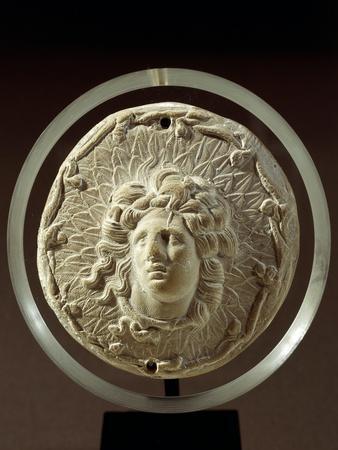 print hellenistic terracotta medallion helios alexander bc great just