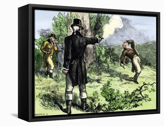 Alexander Hamilton Killed in a Duel with Aaron Burr, 1804-null-Framed Premier Image Canvas