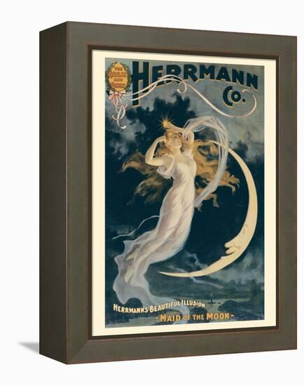 Alexander Herrmann’s Beautiful Illusion - Maid of the Moon, Vintage Magic Poster, 1898-Pacifica Island Art-Framed Stretched Canvas