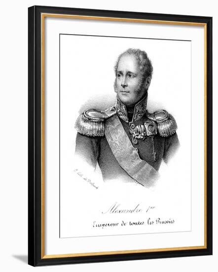 Alexander I (1777-182), Tsar of Russia from 1801, in Military Uniform, C1830-Delpech-Framed Giclee Print