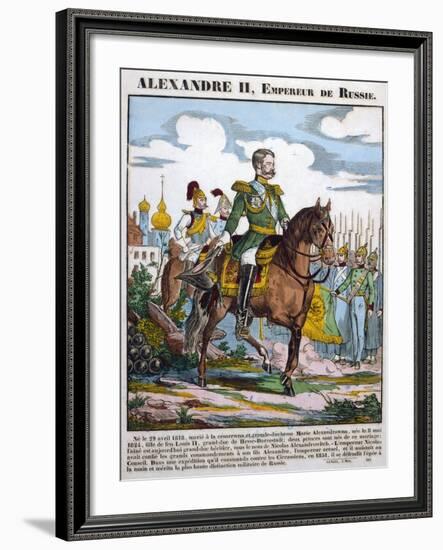 Alexander II, Tsar of Russia, Reviewing Troops, C1855-null-Framed Giclee Print