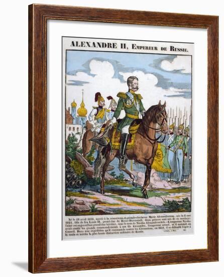 Alexander II, Tsar of Russia, Reviewing Troops, C1855-null-Framed Giclee Print