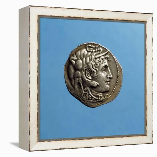 Alexander III the Great, 356-323 BC, Wearing Horns of God Amon, Coin from Period of Ptolemy I-null-Framed Premier Image Canvas