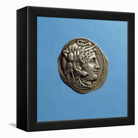 Alexander III the Great, 356-323 BC, Wearing Horns of God Amon, Coin from Period of Ptolemy I-null-Framed Premier Image Canvas