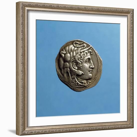 Alexander III the Great, 356-323 BC, Wearing Horns of God Amon, Coin from Period of Ptolemy I-null-Framed Photographic Print